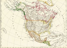 Landkarte AMERIKA Mexiko USA