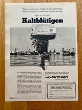 Johnson Außenborder Außenbord Motor Boot 1970 Vintage Ad Werbung Reklame
