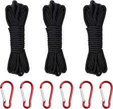 3 Schwarz Nylonseil 10M, Dick