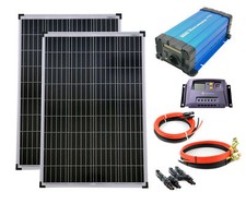 Solar Set 12V 200 Watt POLY Wechselrichter Reiner Sinus Solaranlage 20A 0% MwSt