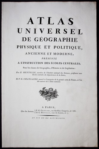 Atlas universelle title page - title,