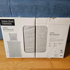 Dieter Knoll - Satin Bettwäsche mit Kissen - Weiß - 135x200 - 80x80 - 2 Sets