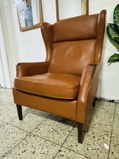 Sessel Ohrensessel Relax Leder Ledersessel  Chesterfield  Braun Kaminsessel