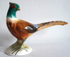 Steinzeug  Figur Fasan Goldfasan handbemalt Höhe 15 cm