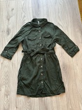 Zara Trf Kleid Blusenkleid Oliv Khaki Gr. XS