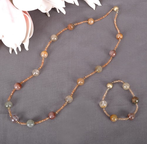 Edelstein kette mit armband - edelstein,