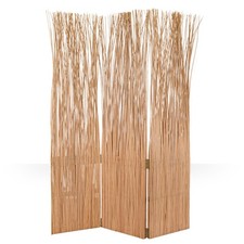 Paravent Weide Holz Raumteiler 3-teilig Sichtschutz Natur Trennwand Homestyle4u