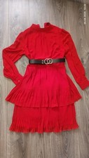 Orsay Damen Kleid Rot Mit Gürtel Neu