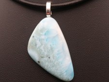 GJ69 GJA LARIMAR DOM REP 31ct *HELLBLAU* EDELSTEIN-ANHÄNGER *TOP* +KETTE / LEDER