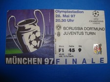 1997 Ticket CL Champions League Final BVB Dortmund Juventus Turin Eintrittskarte