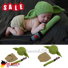 Baby Yoda Handmade Strickmütze Neugeborenen Fotoshooting Fotografie Häkelkostüm