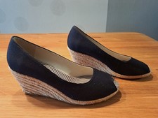 Di Marzio Keilpumps Pumps Keilabsatz Sandalen Peeptoes Peep Toe Blau Gr. 40