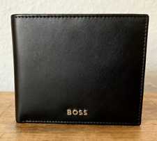 Hugo BOSS Klapp-Geldbörse, Portemonnaie aus Leder mit Münztasche, schwarz