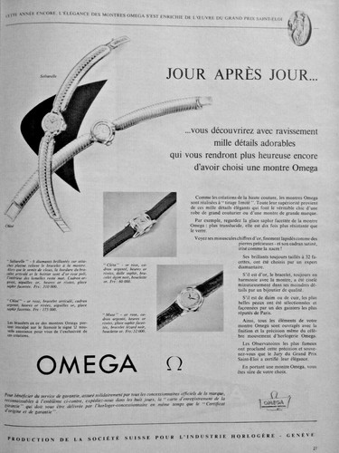 Pressewerbung 1954 omega uhren - pressewerbung,