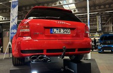 FOX Sportauspuff 3,5 Zoll Edelstahl Endschalldämpfer Audi RS4 B5 2.7l 2x106x71mm