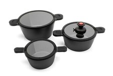 Karcher Topfset Toni aus Aluguss – Induktionstöpfe mit Glasdeckel und Sauggriff