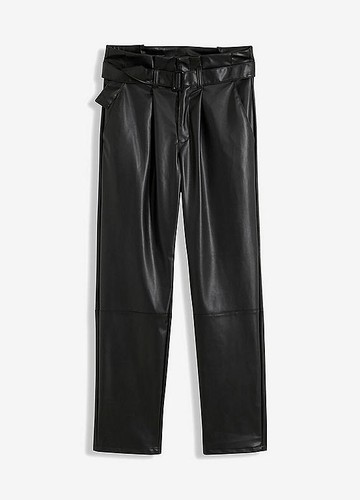 Lederimitathose mit gürtel - mit,