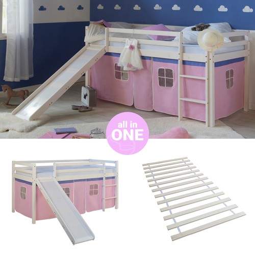Hochbett 90x200 kinderbett mit - hochbett,
