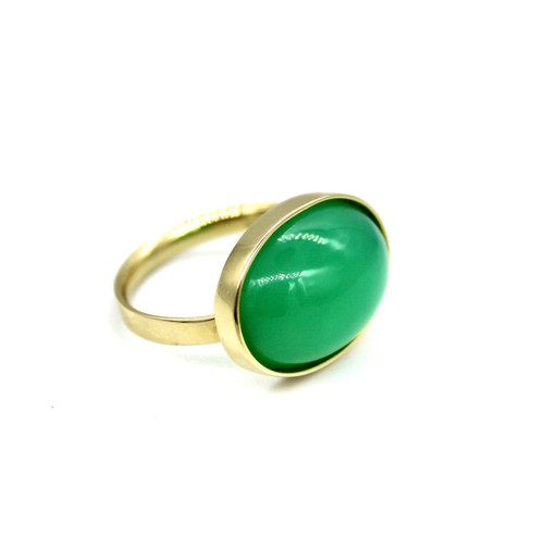 585 gelbgold ring chrysopras - 585,