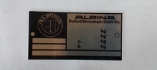 BMW Alpina Typenschild Schild