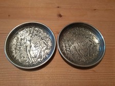 2 schöne Zinnteller Untersetzer Vintage