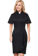 Nonne Party Kostüm Verkleidung schwarz - Large (FD175)