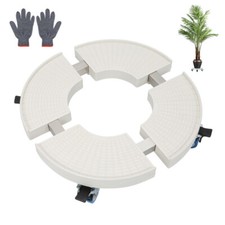 Pflanzenroller Untersetzer Weiß Rollen Blumenkübel rund Trolley 38-52cm Stabile