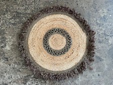 Wohnraum Jute Teppich 90 cm Rund Natur Sale Sonderposten E312
