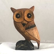 Holz eule schnitzerei aus - holz-eule,