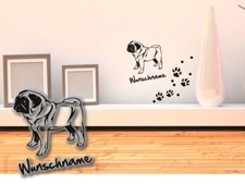 Wandtattoo Pug Mops Carlin