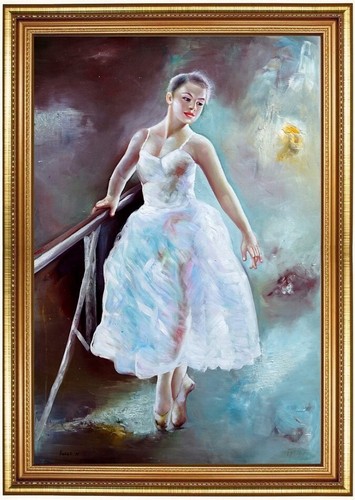 ölbild ballerina mädchen - Ölbild,