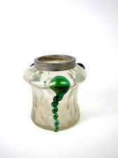 Glas-Gefäß mit Metall-Montur