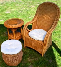 Korbsessel aus Rattan mit