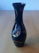 Schwarzglas Vase,DDR der 60er