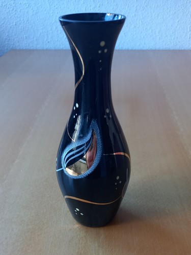 Schwarzglas vase ddr der - der, 60er