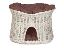 Zweistöckiges Bett für Katze oder Hund mit Liegeplatz und Höhle aus Weide 