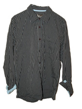 Garcia Jeans Freizeit Herren Hemd Gr. S Gestreift Nadelstreifen Blau Weiss Schwa