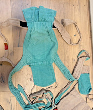 °° MySol Babytrage zweifarbig mit Bindehüftgurt türkis braun von Girasol °°