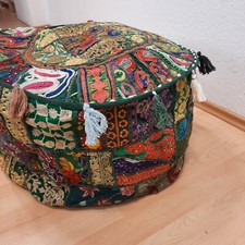 60x35 Puff Yogahocker Sitzhocker Stoffhocker Orientpouff Indien Maroko Fußhocker