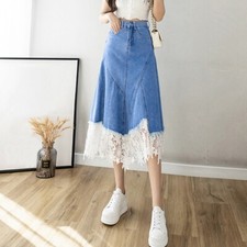 Damen Jeans Midirock