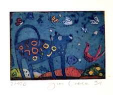 Jutta Votteler, Hund, Vogel, Schmetterlinge,  Originalgrafik, handsigniert