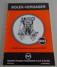 Handbuch Solex Doppelfallstromvergaser 32 DDITS für NSU Ro 80 Stand 01/1973