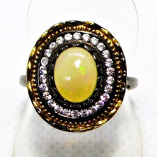Multicolor Opal  CZ Ring 925