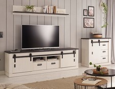 Wohnwand Schrankwand in weiß