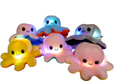 Wendeplüsch Krake Oktopus LEUCHTET Flip Licht Kuschel  20cm Kinder Tier Schlaf
