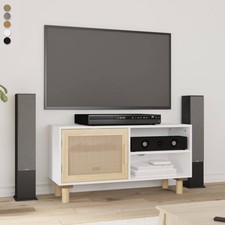 TV-Schrank Massivholz Rattan