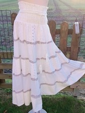 Ewa I Walla traumhafter Zigeuner-Rock Spitze Lochmuster Baumwolle S/M  Neu