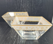 Goebel Linie Mara Set 2 Schalen Kristall Dekor Gold 11 X 11 X 6 H