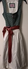 NEU Marjo Dirndl Jill Tracht Schürze Grün Petrol Creme 34