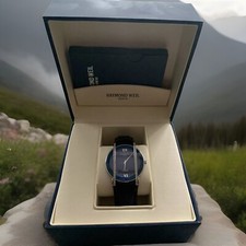 Raymond Weil Uhr Model Othello mit Diamanten blaues Zifferblatt Unisex